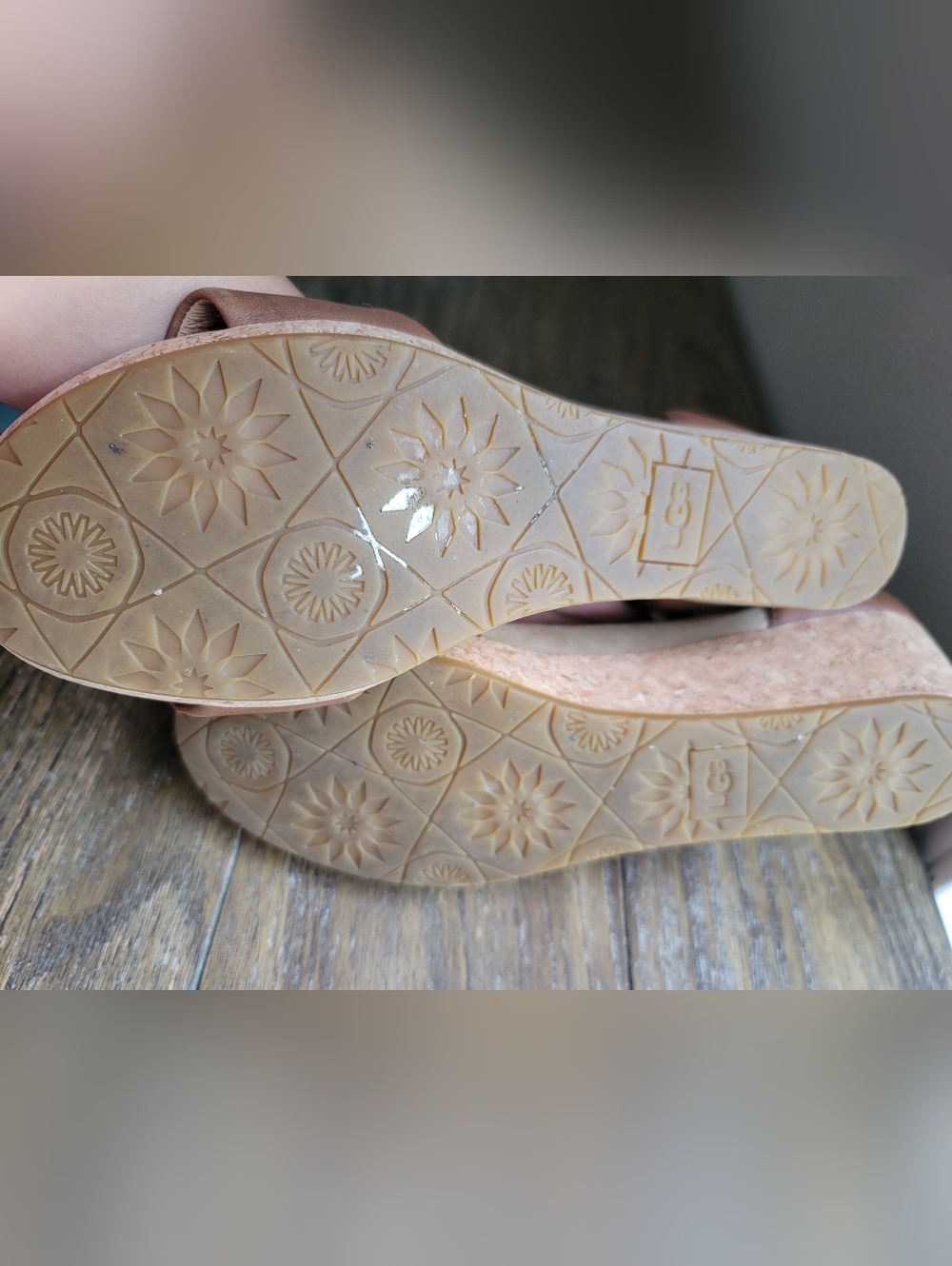 UGG Women's Brown Leather Ankle-Strap Sandals - Picture 8 of 10
